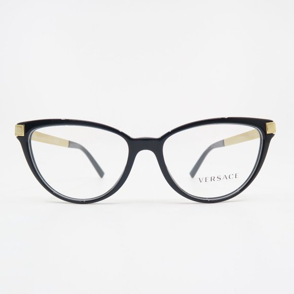 Versace Mod. 3271-GB1 54mm Black and Gold New Women's Eyeglasses Frames. - Picture 2 of 8